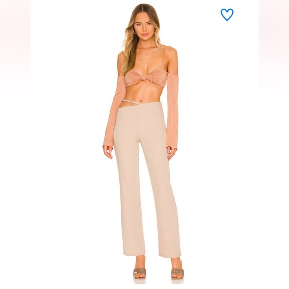 Revolve Superdown Michah Strappy Pant in Nude